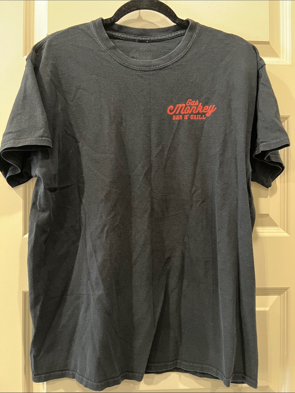 Gas Monkey Short Sleeve Tee - Black with Red Logo Sz L